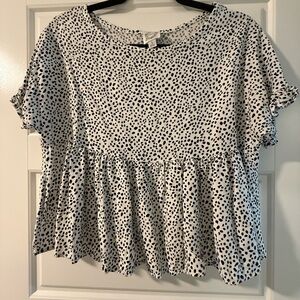 Black and White Polka Dot Women's Top